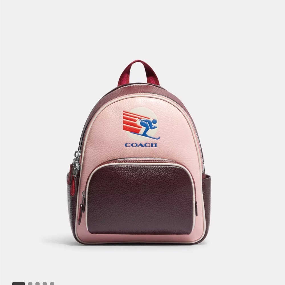 Coach Mini Court Backpack In Colorblock With Ski Speed Graphic